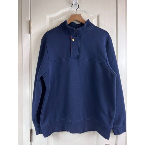 Orvis Men's 1/4 Zip Pullover Sweatshirt Navy Blue Cotton Polyester Size L - Picture 1 of 11